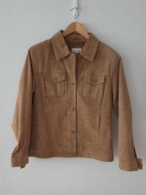D'Allaird Women's Tan Suede Button-Front Jacket